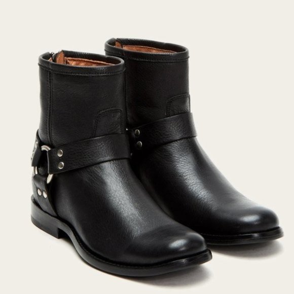 NEW FRYE Phillip Harness Short Leather Boots - Picture 7 of 8